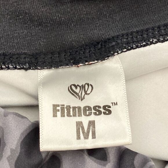 Aloha Fitness Women's Black Gray Leopard Print Pullon Leggings Size Medium - Picture 8 of 8